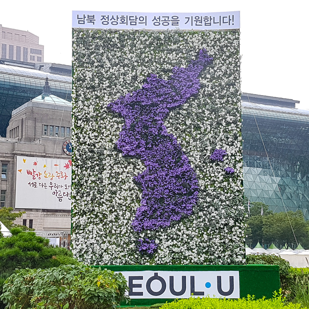서울시청 한반도 꽃벽